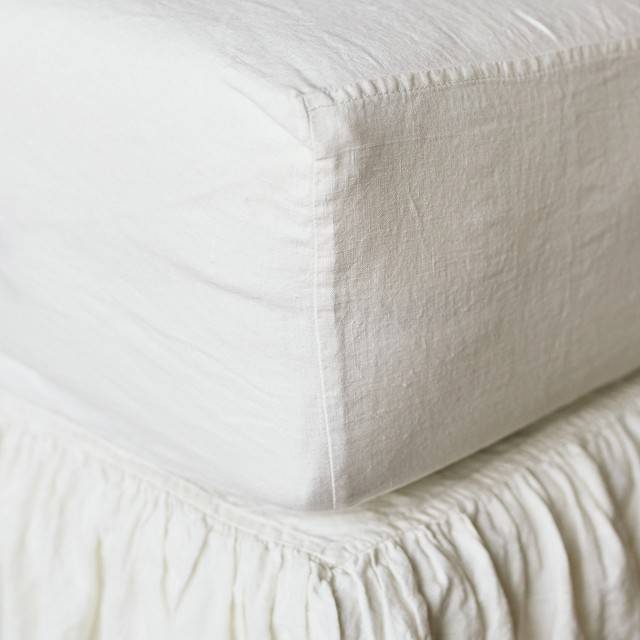 Pure Linen Bed Skirt Twin, Queen, King Sizes Len.Ok